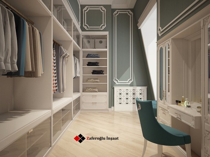 Samear project, neoklassik üslub, 170 m², 2023: mənzil interyeri məkan həllərindən kadr 5/6