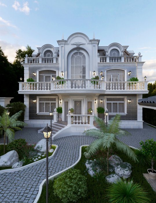 MİNGƏÇEVİR layihəsi — memarlıq üslubda villa layihəsi, 475 m², 2023