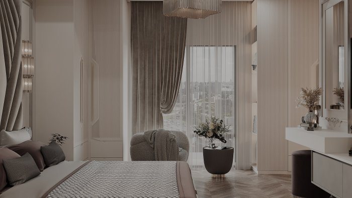 My HOM — neoklassik üslubda mənzil interyeri, 190 m², 2023