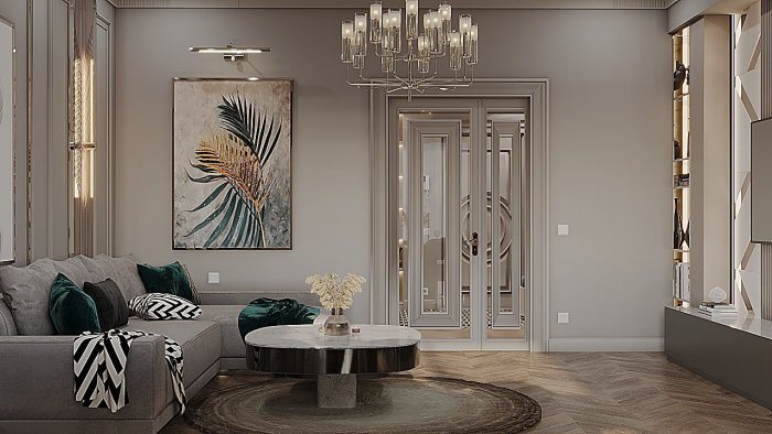 Mənzil interyeri detalı — Via Lux project (neoklassik üslub, 230 m², 2023), kadr 2/6