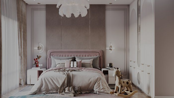 Klarck project — neoklassik üslubda mənzil interyeri, 95 m², 2023