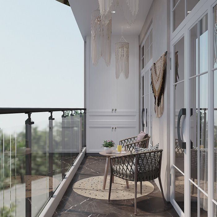 Klarck project, kadr 6/6: neoklassik üslubda mənzil interyeri, 95 m²