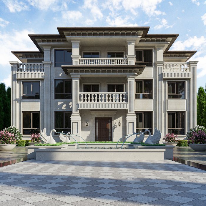 AOMORİ üslubunda villa — neoklassik üslubda villa layihəsi, 543 m², 2024