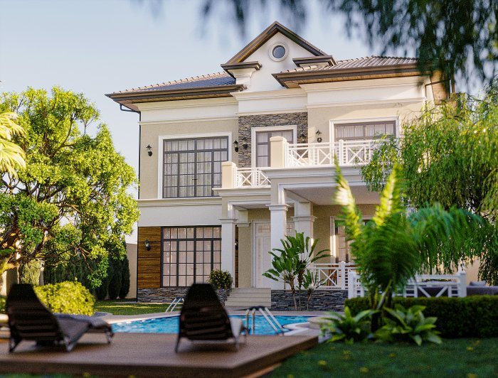 ŞÜVƏLAN layihəsi — neoklassik üslubda villa layihəsi, 364 m², 2024