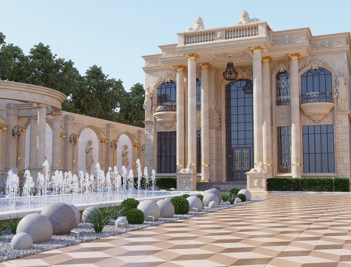 Villa layihəsi detalı — BAROKKO layihəsi (neoklassik üslub, 568 m², 2024), kadr 2/6