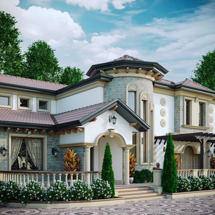 NAĞIL EV layihəsi — neoklassik üslubda villa layihəsi, 368 m², 2024
