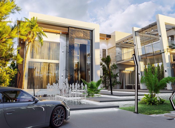 Villa layihəsi detalı — LUXURY MODERN (neoklassik üslub, 411 m², 2024), kadr 2/7