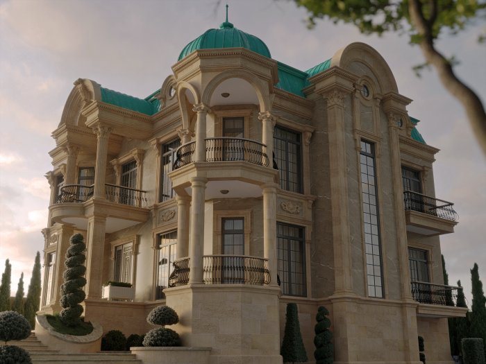 ŞÜVƏLAN layihəsi — neoklassik üslubda villa layihəsi, 568 m², 2024