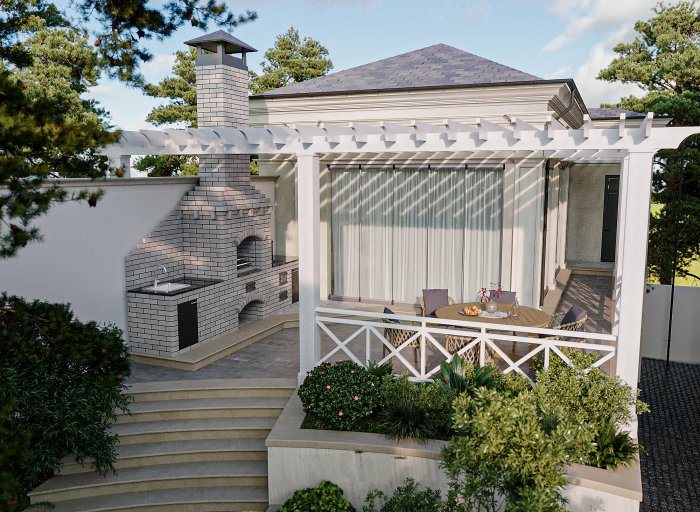 BİNƏQƏDİ layihəsi, neoklassik üslub, 378 m², 2024: villa layihəsi məkan həllərindən kadr 5/6