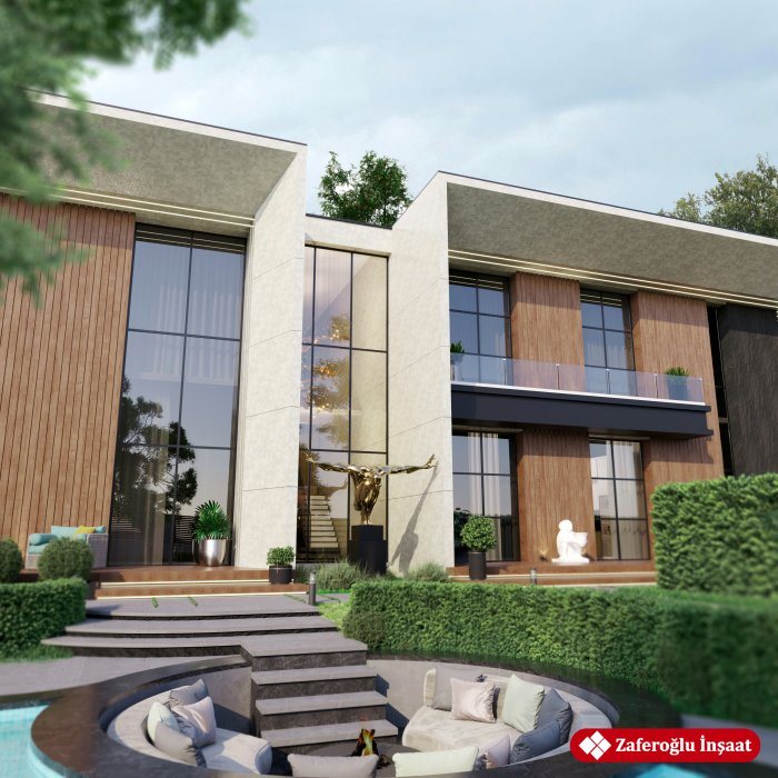 Villa layihəsi detalı — MODERN HOUSE layihəsi (modern üslub, 2024), kadr 2/6
