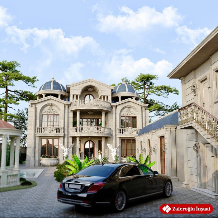 MƏRDƏKAN 7 layihəsi, klassik üslub, 568 m², 2024: villa layihəsi məkan həllərindən kadr 5/6